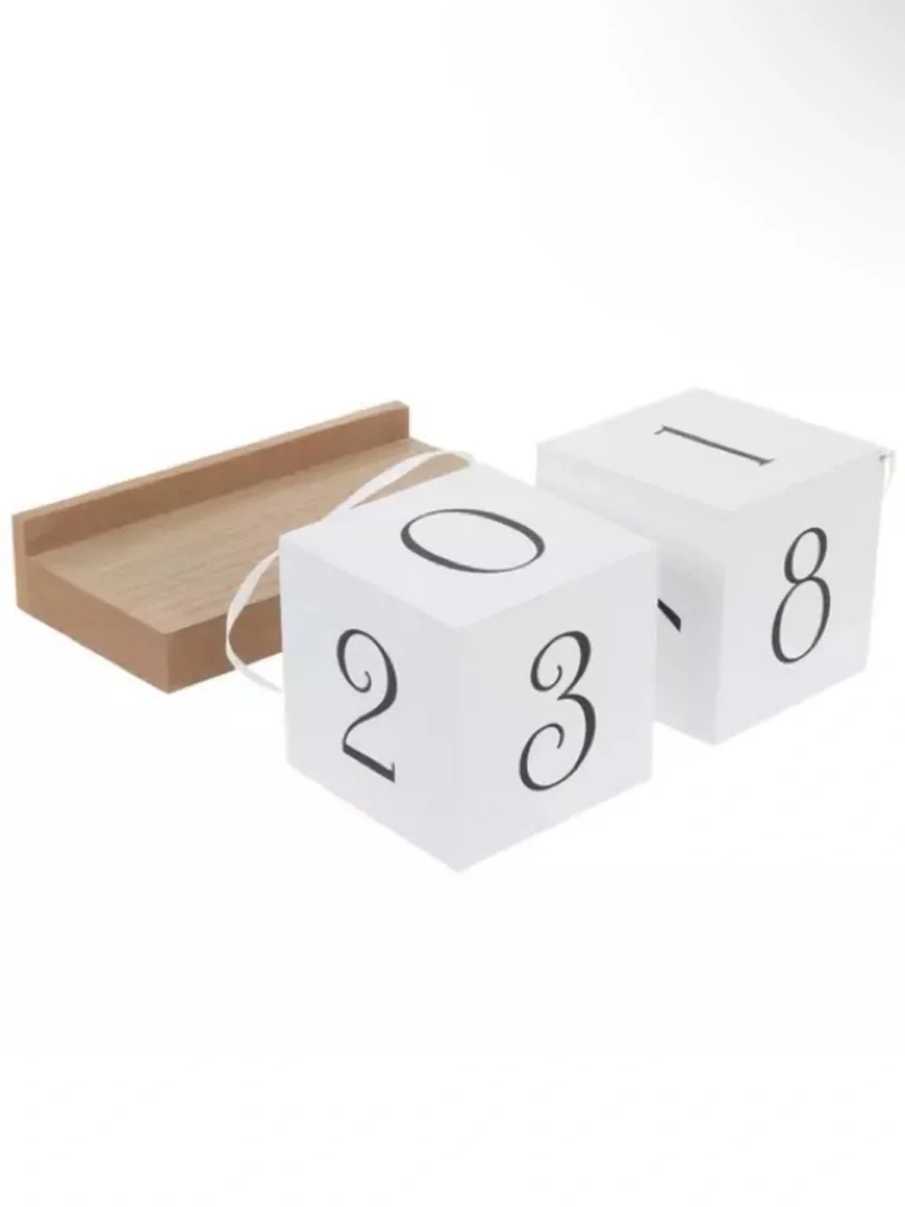 Wooden 'Days Until I Do' Wedding Countdown Blocks - White & Natural